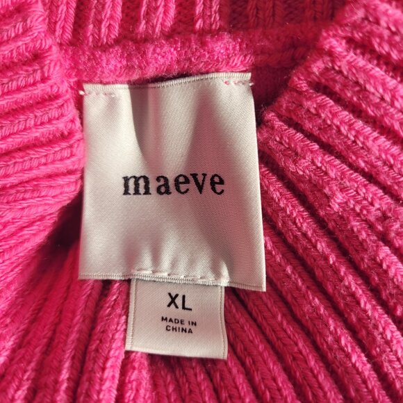 Maeve (Anthropologie) Pink w/ Purple Heart Sweater-XL - Picture 5 of 6